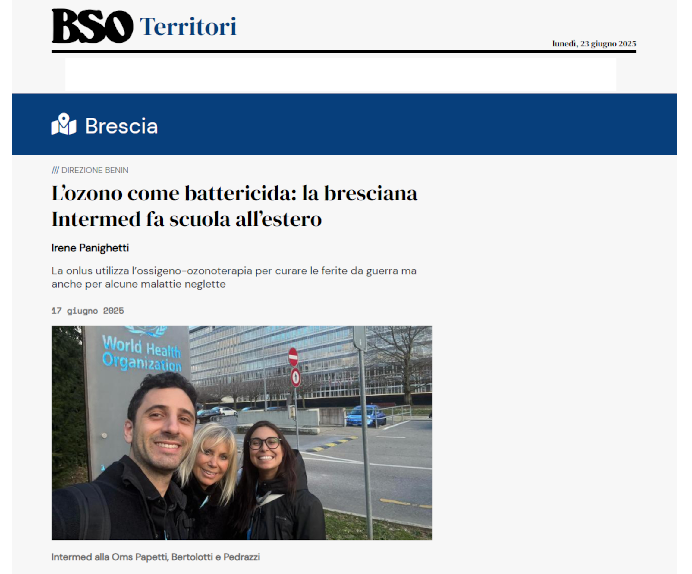 L'ozono su Bresciaoggi: 